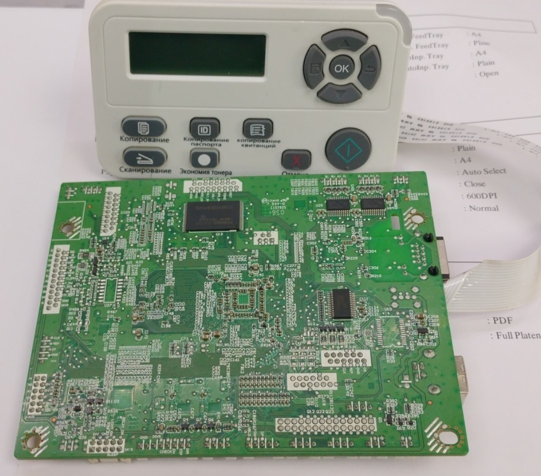 Форматер (не прошита) + дисплей со шлейфом от Pantum m7100dn для переделки xerox 225 (9307243035403+301022287001) — миниатюра 2