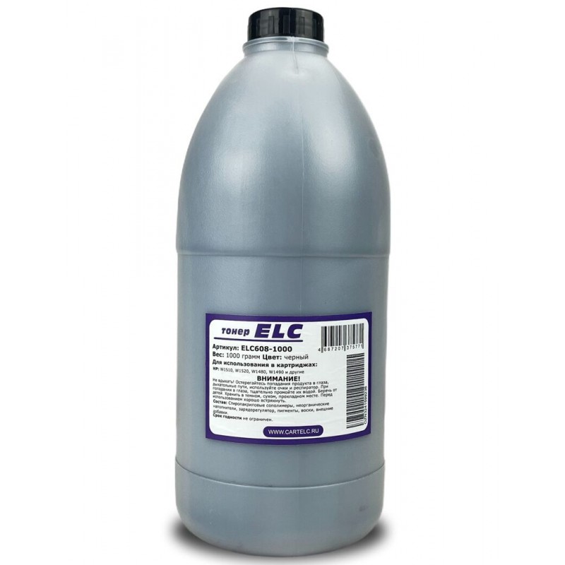Тонер ELC608-1000 для W1510X, W1520X HP LJ Pro 4003dw/MFP 4103dw/4004dn/4104dw 1кг бут. ELC (HG608)
