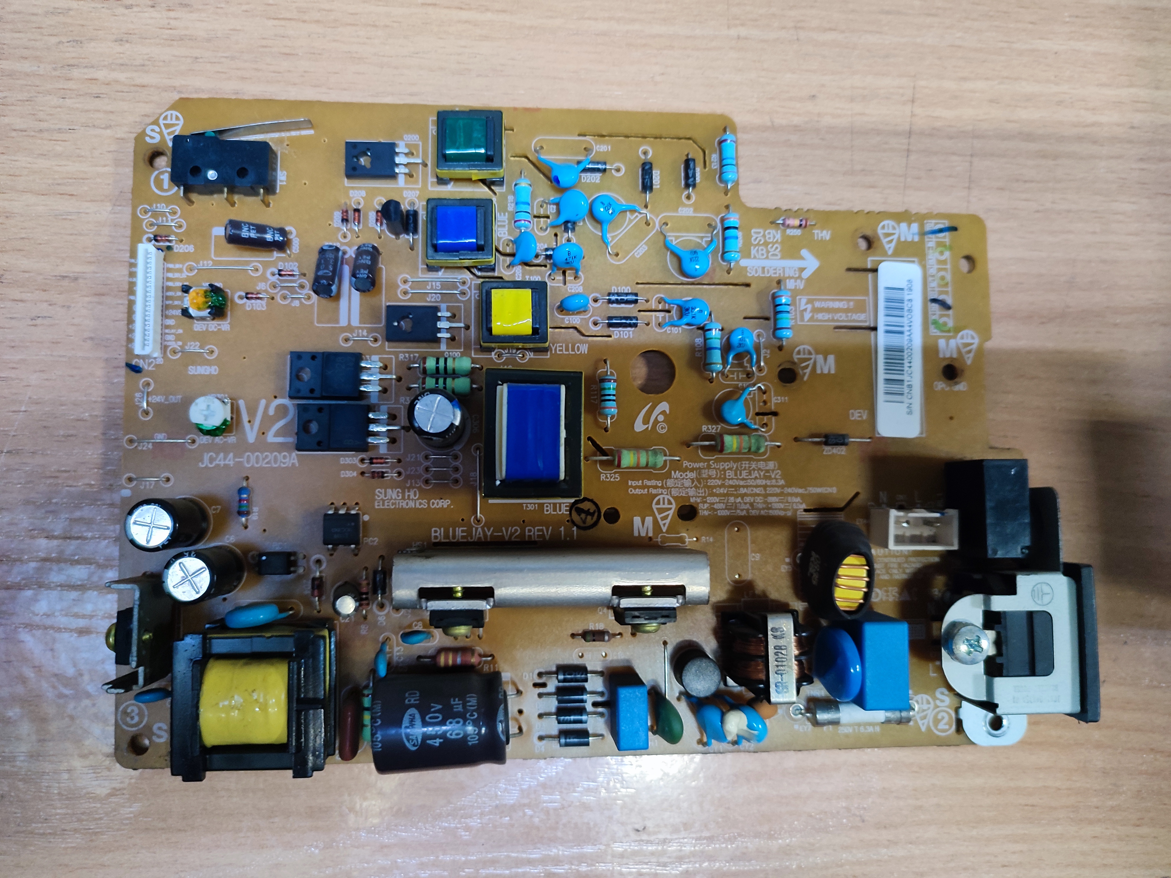 Блок питания (Высоковольтная плата питания)  JC98-02555A/ JC44-00209A для Samsung ML-2160/ SCX-3405/3400